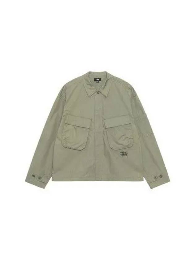 1110321 OLIVE military overshirt - STUSSY - BALAAN 1