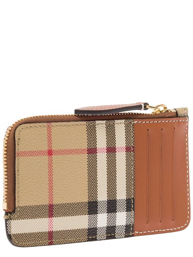 Vintage Check Zipper Card Wallet Beige - BURBERRY - BALAAN 4