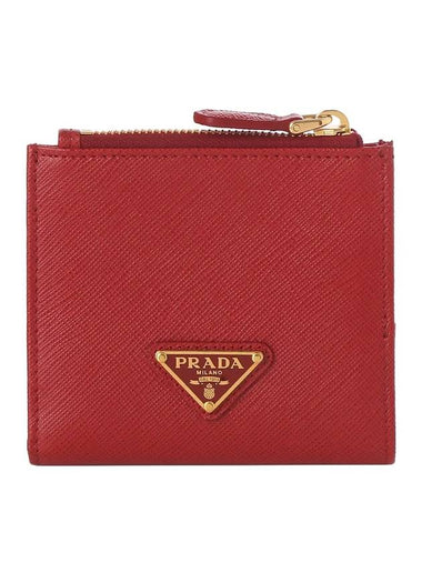 Saffiano Half Wallet Red - PRADA - BALAAN 1