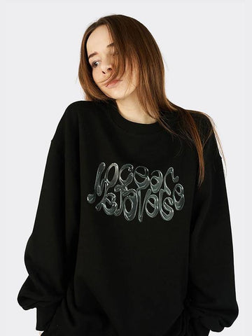 Chrome Metal 3D type Sweatshirt Black - AOX - BALAAN 1