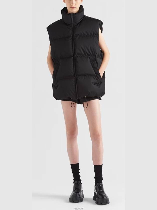 Oversized Re-Nylon Down Vest Black - PRADA - BALAAN 5