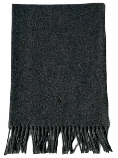 Classic Embroidered Logo Fringe Cashmere Muffler Everly Header - POLO RALPH LAUREN - BALAAN 1