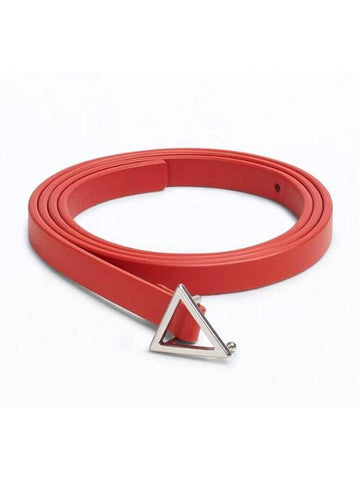 Triangle Buckle Leather Belt Chili Red - BOTTEGA VENETA - BALAAN 1