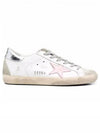 Women's Superstar Silver Heel Tab Pink Star Low Top Sneakers White - GOLDEN GOOSE - BALAAN 2