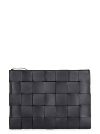 Cassette Intrecciato Medium Clutch Bag Black - BOTTEGA VENETA - BALAAN 2