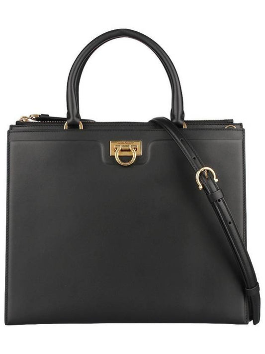 Women's Trifolio Tote Bag Black - SALVATORE FERRAGAMO - BALAAN 1