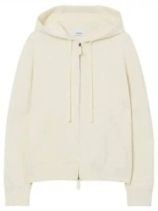 Drawstring Zip-Up Hoodie Ivory - BURBERRY - BALAAN 2