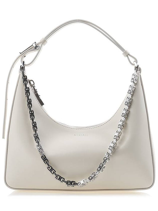 4G Chain Cutout Moon Leather Small Shoulder Bag White - GIVENCHY - BALAAN 2