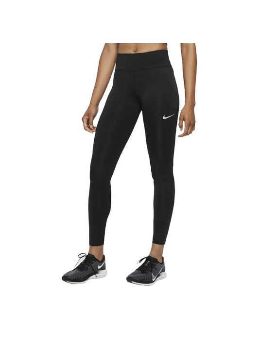 Women's Fast Running Logo Leggings Black - NIKE - BALAAN 1