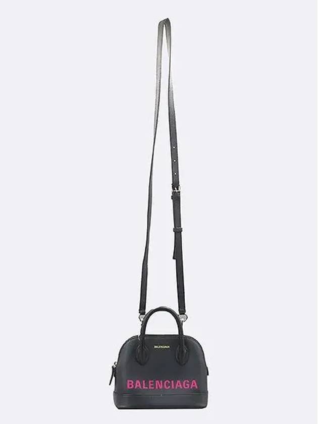 525050 Black Leather Logo Printing Bill Top Tote Bag Shoulder Strap - BALENCIAGA - BALAAN 4