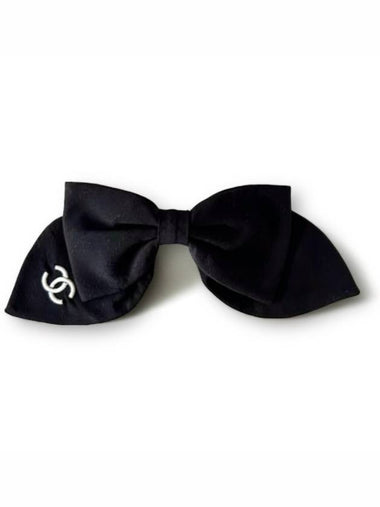 Logo Ribbon Barrette Black Hair Accessories Pin AA9731 - CHANEL - BALAAN 1