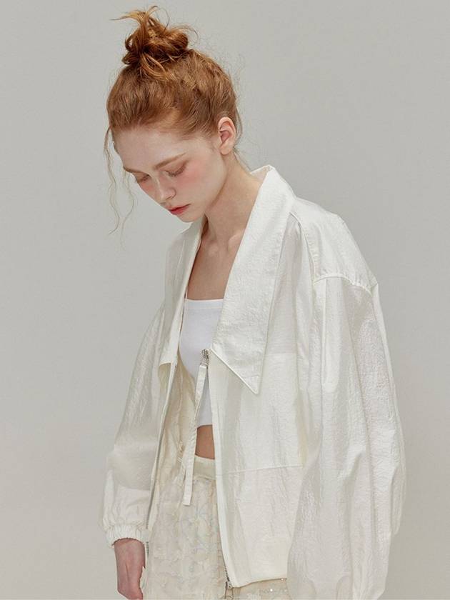 Shining collar nylon zip up jacket ivory - OPENING SUNSHINE - BALAAN 4