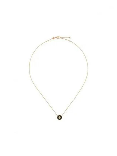 Kira Enamel Pendant Necklace Tory Gold Black - TORY BURCH - BALAAN 2