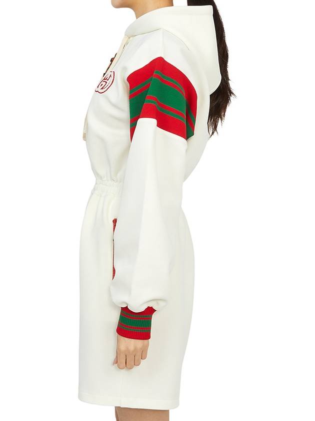 Interlocking G Logo Jersey Zipped Jumpsuit Ivory - GUCCI - BALAAN 4