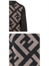 Monogram Jacquard Wool Crewneck Knit Top Brown - FENDI - BALAAN 6