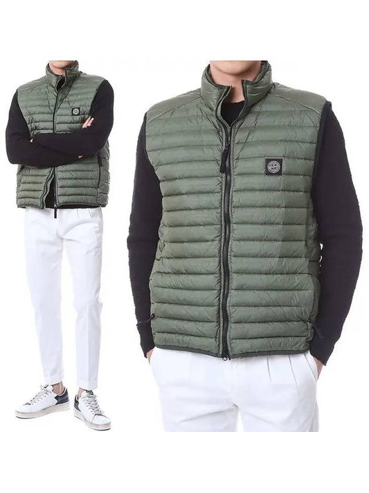 Loom Woven Chambers Nylon Down Vest Olive - STONE ISLAND - BALAAN 2