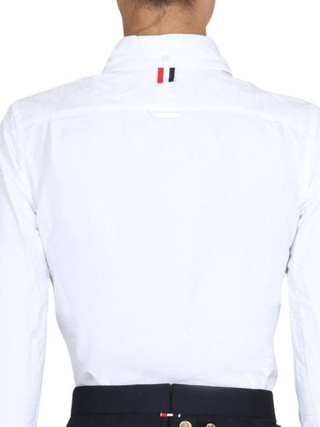 RWB Back Stripe Round Collar Classic Oxford Shirt White - THOM BROWNE - BALAAN 4