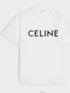 Logo Print Cotton Short Sleeve T-shirt White - CELINE - BALAAN 2