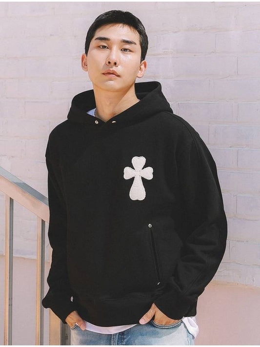 Origin Patchwork Hoodie Black - MACASITE - BALAAN 1