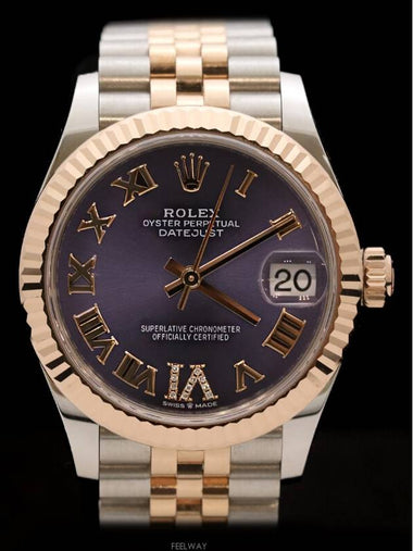 Daejeon Used Luxury Goods Rolex 278271 Datejust Rose Gold Aubergine 6 Diamonds 31mm - ROLEX - BALAAN 1