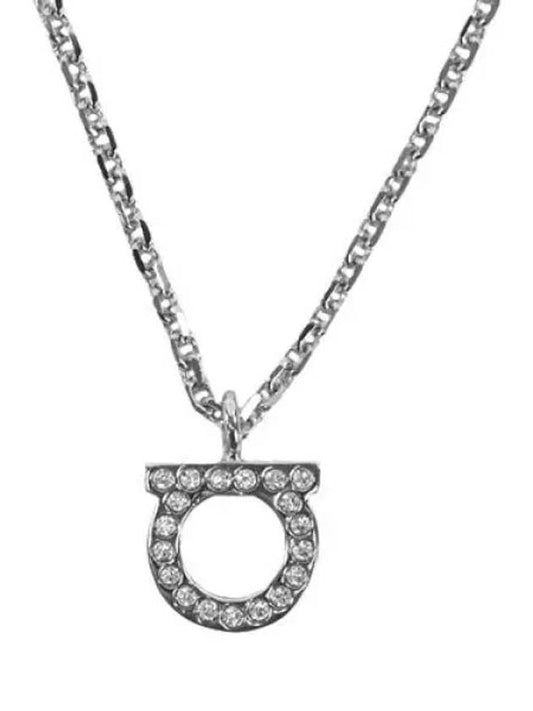 Gancini Crystal Necklace Silver - SALVATORE FERRAGAMO - BALAAN 2