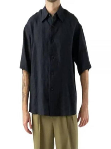 Short Sleeve Shirt A24SS01LS Navy DARK - AURALEE - BALAAN 1