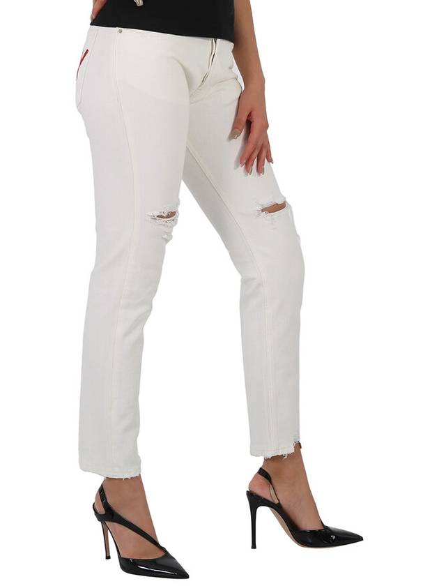 Filles A Papa Tomboy Jeans in Off White/Red, Size X-Small - FILLES A PAPA - BALAAN 2