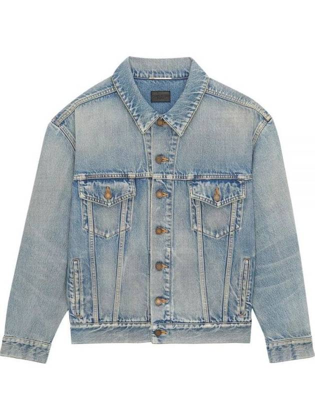 Oversized Fit Denim Jacket Sky Blue - SAINT LAURENT - BALAAN 2