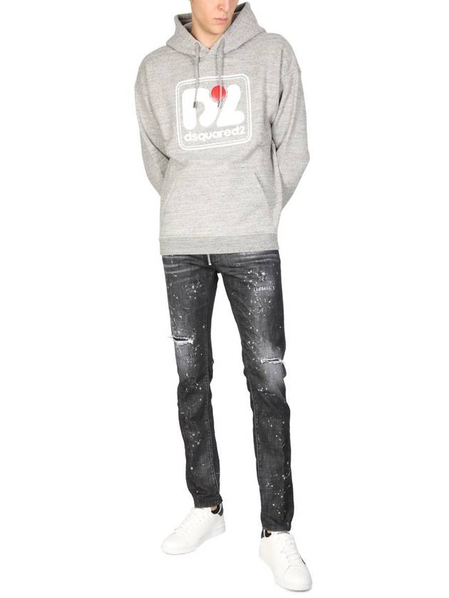 Logo Cotton Hood Gray - DSQUARED2 - BALAAN 3