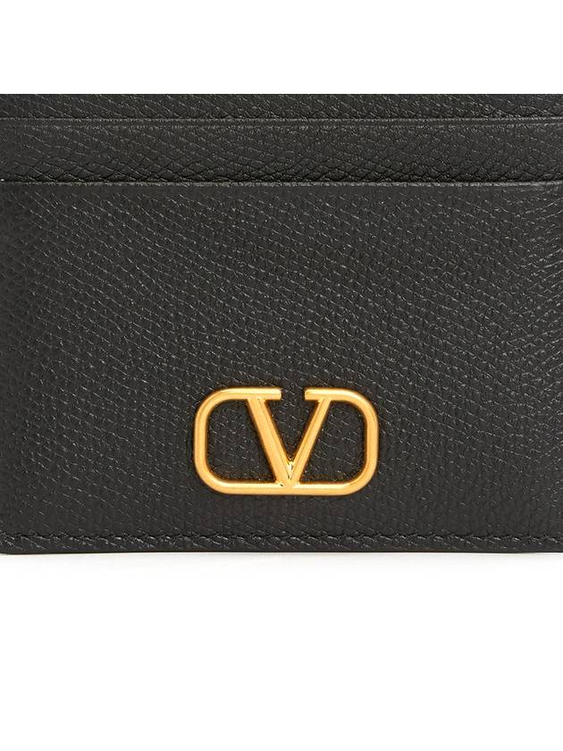 V Logo Signature Card Wallet Black - VALENTINO - BALAAN 6