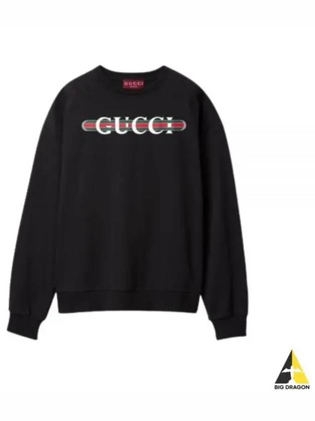 Print Cotton Jersey Sweatshirt Black - GUCCI - BALAAN 2