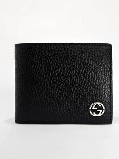 GG Interlocking Two Tone Half Wallet Black - GUCCI - BALAAN 2