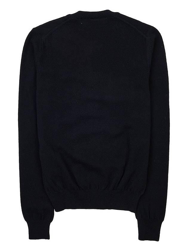 Heart Wappen Wool Cardigan Black - COMME DES GARCONS - BALAAN 3