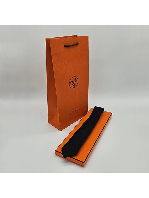 Faconnee H Tie Black - HERMES - BALAAN 2