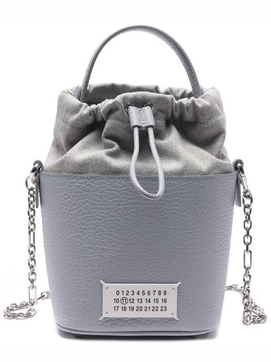 5AC Number Logo Texture Leather Bucket Bag Pale Blue - MAISON MARGIELA - BALAAN 2