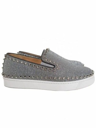 Silver Glitter Slips-On Grey - CHRISTIAN LOUBOUTIN - BALAAN 2