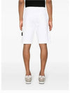 Cotton Fleece Cargo Bermuda Shorts White - STONE ISLAND - BALAAN 5