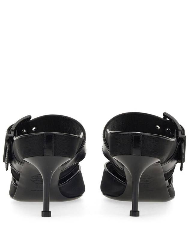 Punk Buckle Mesh Mule Heel Black - ALEXANDER MCQUEEN - BALAAN 6