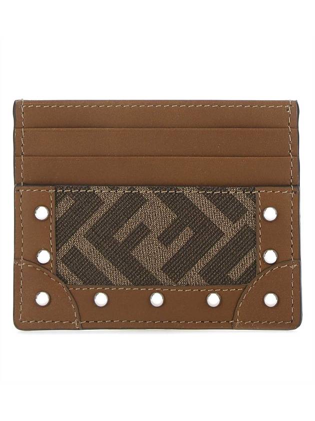 FF fabric studded flat card wallet - FENDI - BALAAN.