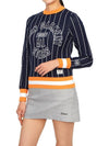 Women's Striped Knit Top Navy - HORN GARMENT - BALAAN 6