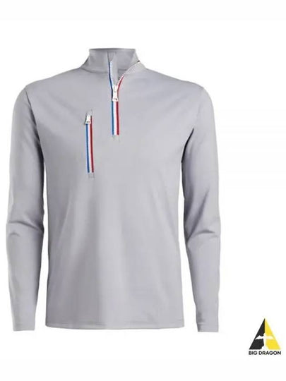 Men's Golf Daytona Half Zip Up Long Sleeve T-Shirt Light Grey - G/FORE - BALAAN 2