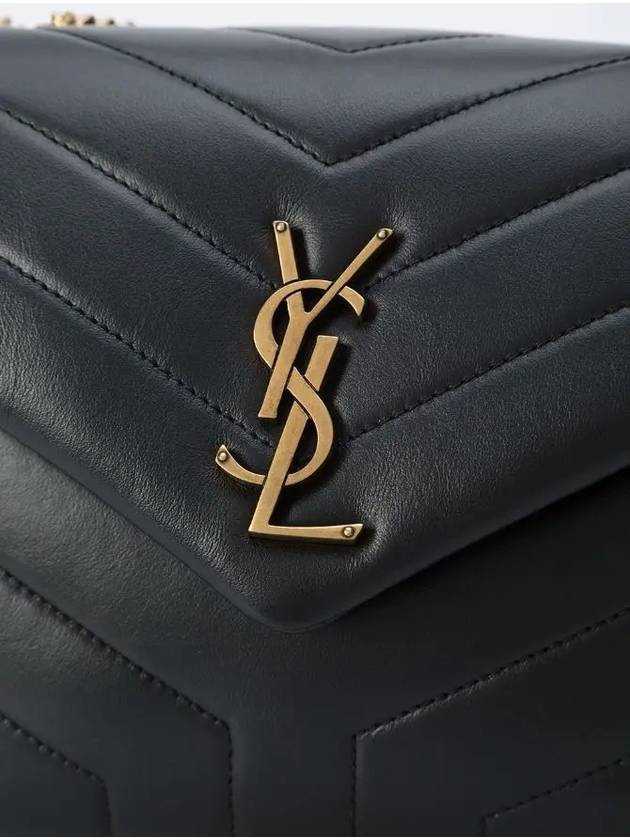 Bronze Monogram Loulou Matelasse Y Leather Small Shoulder Bag Black - SAINT LAURENT - BALAAN 5