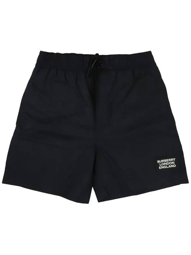 12th Anniversary Kids Logo Patch Swim Short Pants Black 8037053 - BURBERRY - BALAAN 1