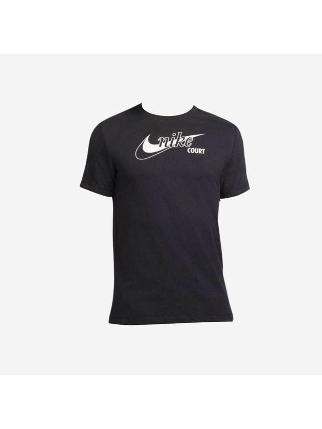 Court Swoosh Tennis Short Sleeve T-Shirt Black - NIKE - BALAAN 2