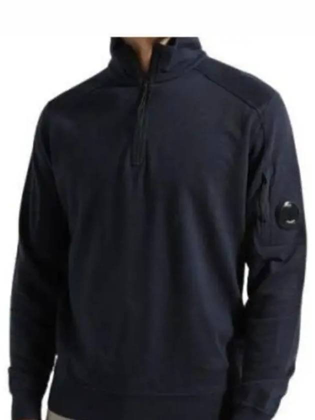 Light Fleece Half Zip-Up Sweatshirt Navy - CP COMPANY - BALAAN 2