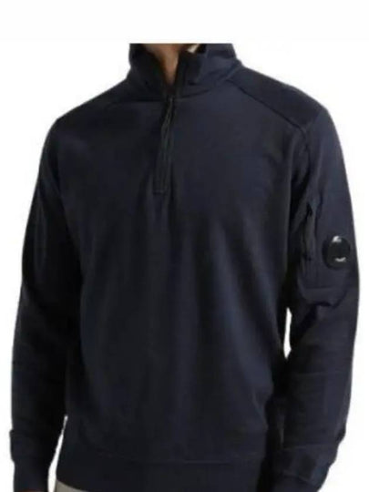 Light Fleece Half Zip-Up Sweatshirt Navy - CP COMPANY - BALAAN 2