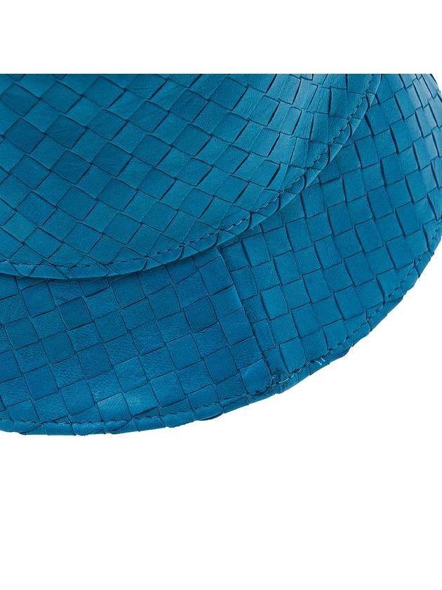 Intrecciato Leather Bucket Hat Blue - BOTTEGA VENETA - BALAAN 10