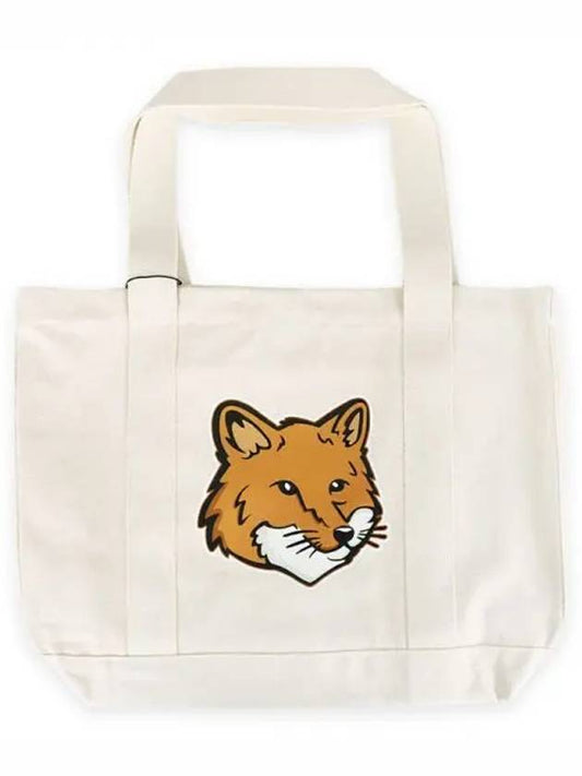 Fox Head Print Tote Bag Ecru - MAISON KITSUNE - BALAAN 2