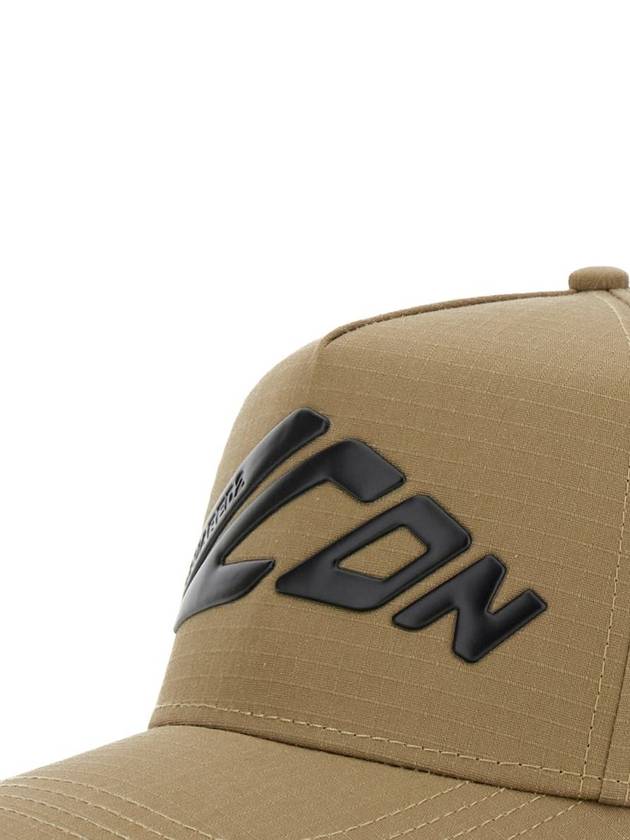 'Gabardine' Green Baseball Cap With Maxi Logo Lettering On The Front In Cotton Man - DSQUARED2 - BALAAN 3