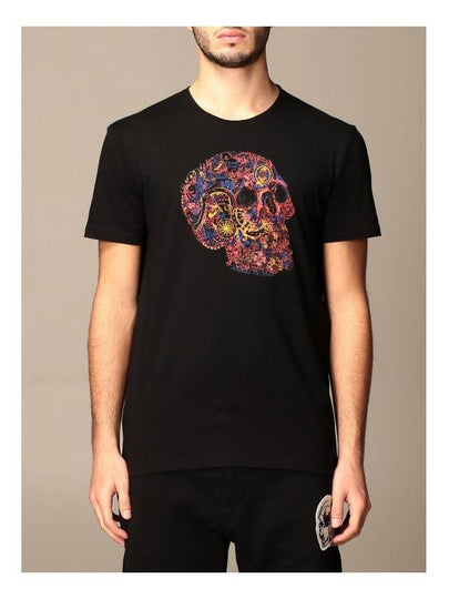 Skull Skull Printing Short Sleeve T-Shirt Black - ALEXANDER MCQUEEN - BALAAN 2